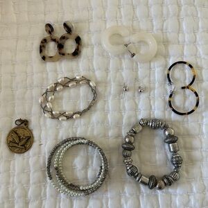 Miscellaneous lot of jewelry earrings bracelets pendant variety
